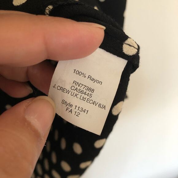 J. Crew black and white polka dot blouse size 6 - Picture 4 of 6